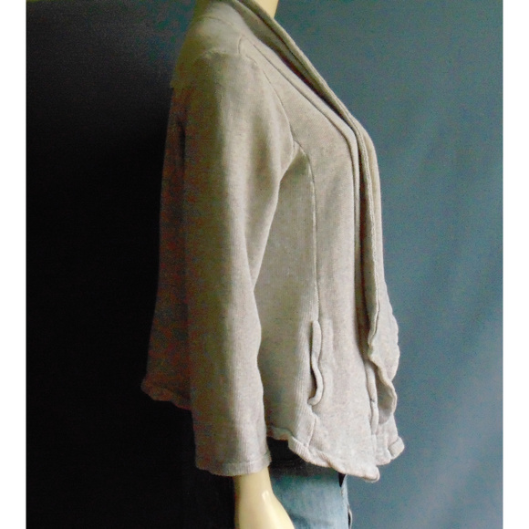 Anthro Postmark Gray Sweatshirt High Low Jacket M - Picture 2 of 6